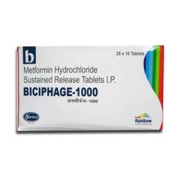 Biciphage 1000 mg  - Metformin - Skymap Pharmaceuticals Pvt. Ltd.