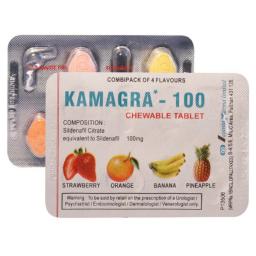 Kamagra Chewable Flavoured 100 mg - Sildenafil Citrate - Ajanta Pharma, India